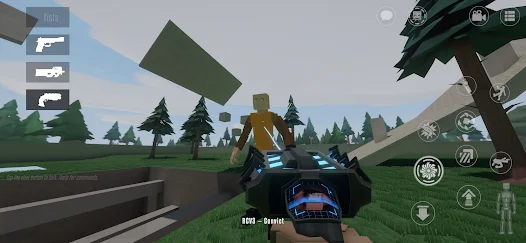 GoreBox gameplay screenshot on Android showing the sandbox menu